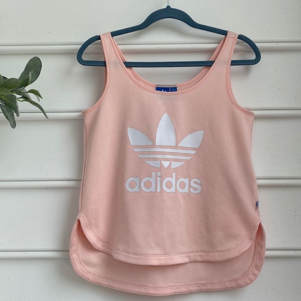 Adidas Pink Tank Top with White Logo